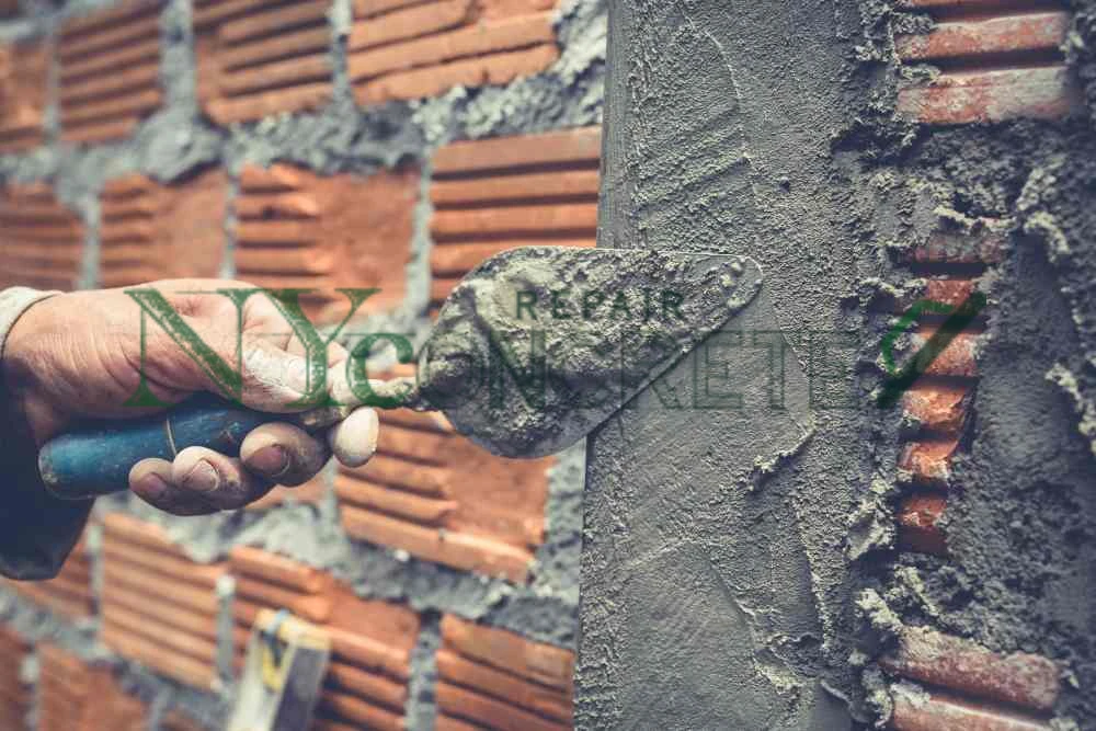foundation parging and masonry repair on an nyc building