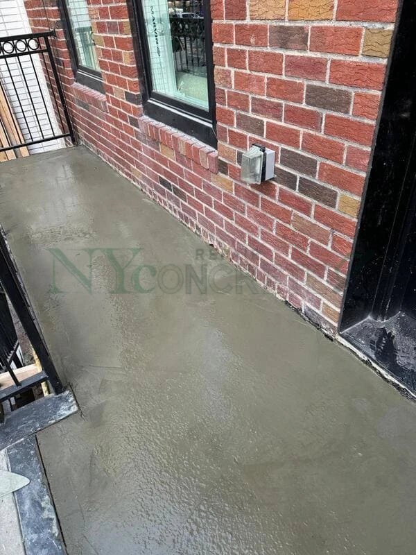 finished concrete flatwork on an nyc property