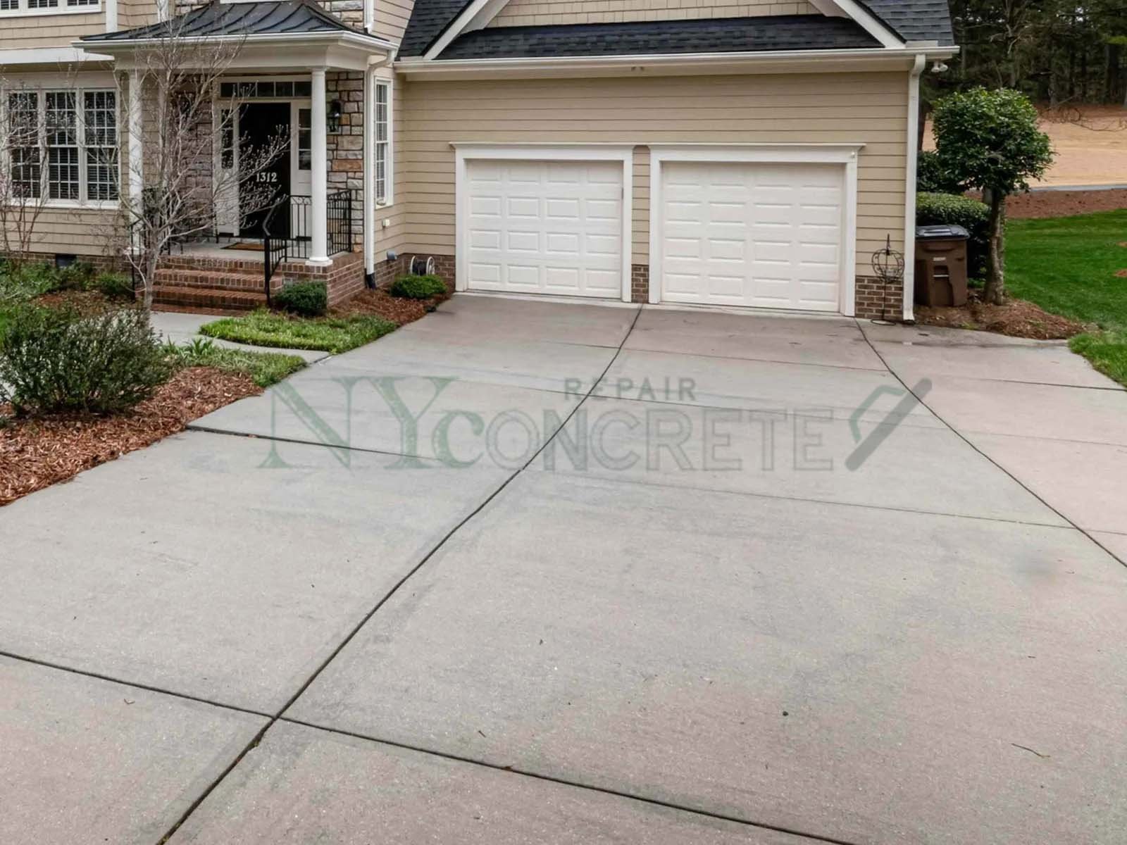 concrete driveway repaired